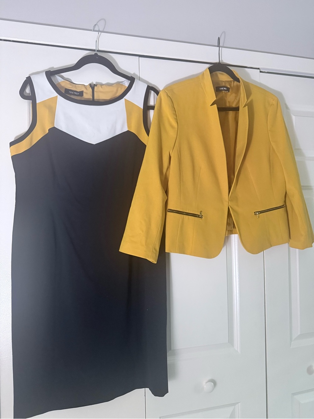 Nine West Size 12 Colorblock Dress & Blazer Set